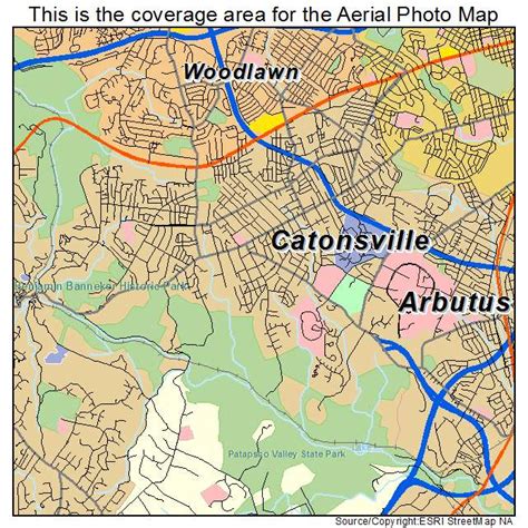 Aerial Photography Map of Catonsville, MD Maryland