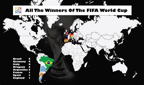 Map of all FIFA World Cup winners : r/MapPorn