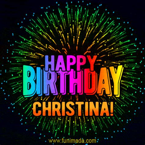 New Bursting with Colors Happy Birthday Christina GIF and Video with Music | Funimada.com