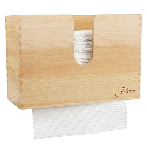 Buy Jeteven Paper Towel Dispenser, Wood Bamboo Paper Towel Dispenser, Wall Mount & Countertop ...