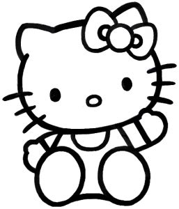 How to Draw Hello Kitty Sitting with Simple Steps for Kids – How to ...