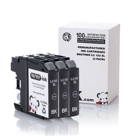 Brother LC103 High Yield Black Ink Cartridge - 3 Pack