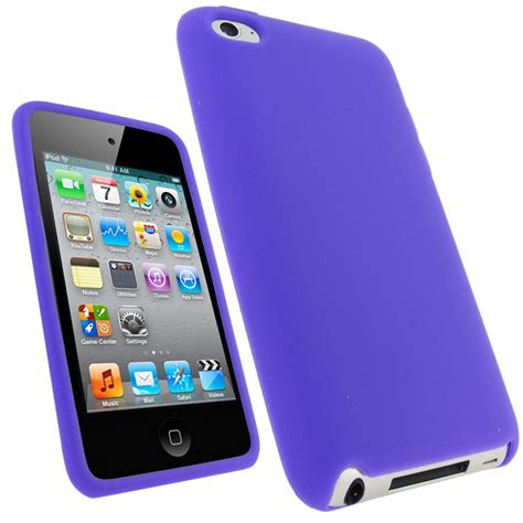 Purple Silicone Skin Case for Apple iPod Touch 4th Gen 4G 8/32/64GB ...