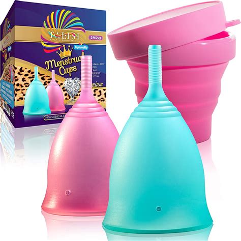 Talisi Menstrual Cups - Menstruation Feminine Period Cup with Collapsible Menstrual Cup ...