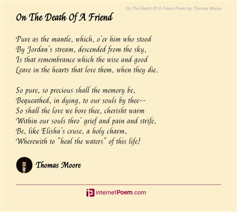 On The Death Of A Friend Poem by Thomas Moore