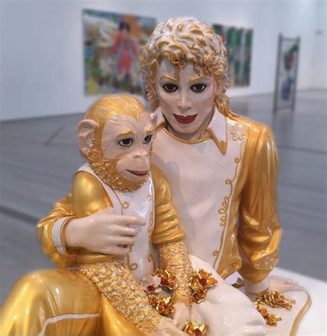 Michael Jackson & Bubbles the Chimp | Ceramic statue of Mich… | Flickr