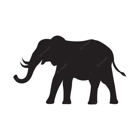 Premium Vector | Elephant silhouette with on white background