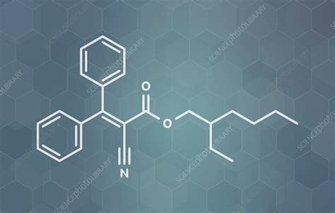 Octocrylene sunscreen molecule - Stock Image - C045/7831 - Science Photo Library