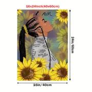 African American Motivational Quotes Wall Art - Black Girl Sunflower ...