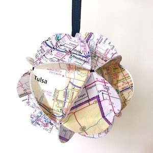 Oklahoma Ornament, Recycled Map Ornament, Souvenir, Travel Agent Gifts, Gift for Travelers ...