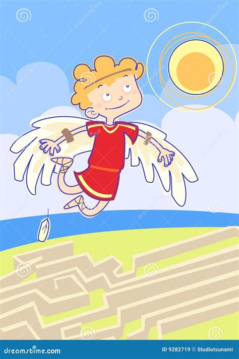 Icarus stock illustration. Illustration of mythology, escape - 9282719