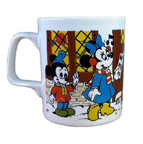 DISNEY MICKEY MOUSE Christmas Carol Singing Mug Cup Vintage Kilncraft ...