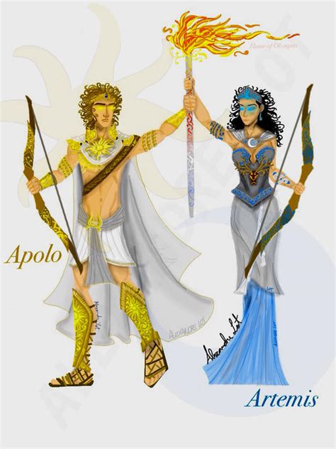 Greek Gods 1 - Apollo and Artemis by AleLot on DeviantArt