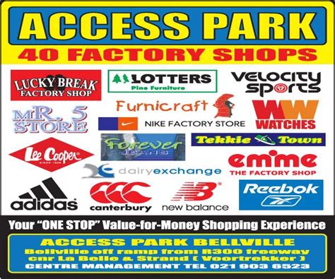 an advertisement for the access park factory shop