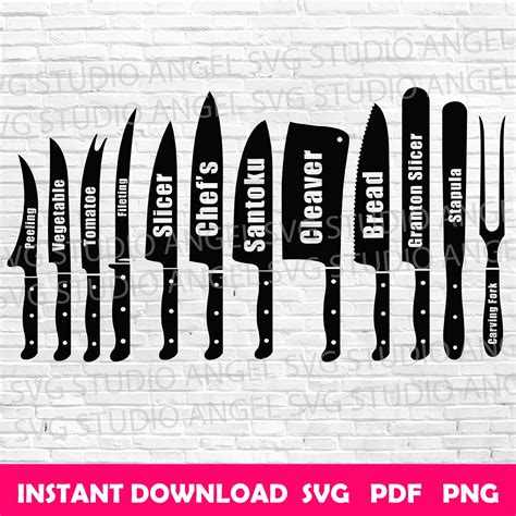 Chef Knife Svg Butcher Knife Svg Kitchen Knives Cricut Svg Kitchen ...