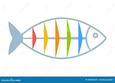 Fishbone Colorfull Diagram. Stock Vector - Illustration of design ...