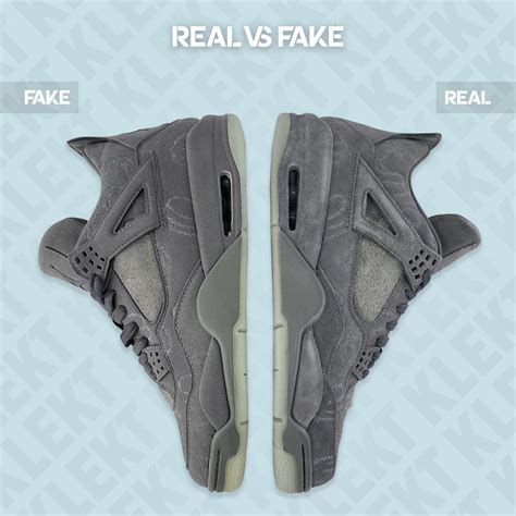 How to Spot a Fake Air Jordan 4 x Kaws ‘Cool Grey’ - KLEKT Blog