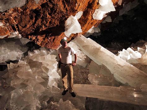 Giant selenite (gypsum) crystal caves, deep below the earth in Naica, Mexico. #crystals # ...