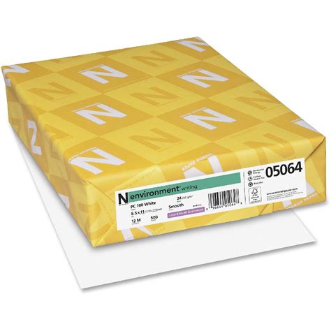 Neenah Paper® ENVIRONMENT PC100 White Smooth 80 lb. Text 12x18 in. 250 Sheets