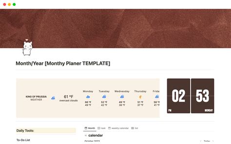 Monthly Planer Template by The Lichi Studio | Notion Marketplace