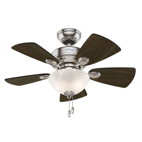 Hunter Watson 34 in. Indoor Brushed Nickel Ceiling Fan with Light Kit-52092 - The Home Depot