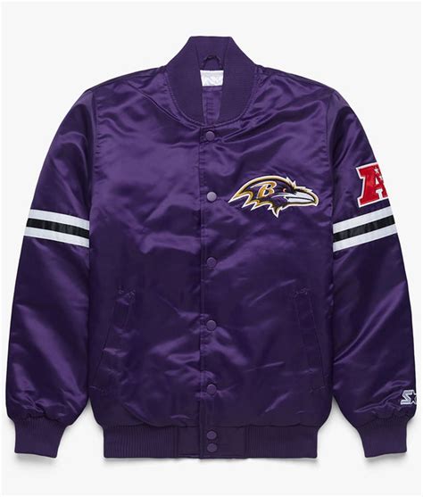 Starter Purple Satin Baltimore Ravens Jacket - Jackets Creator