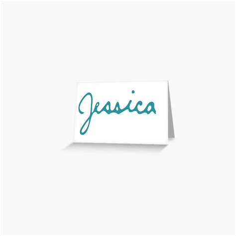 "Teal handwritten cursive Jessica name" Greeting Card for Sale by JillKri | Redbubble