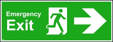 600mm x 200mm Emergency exit right - Safety Signs UK Ltd