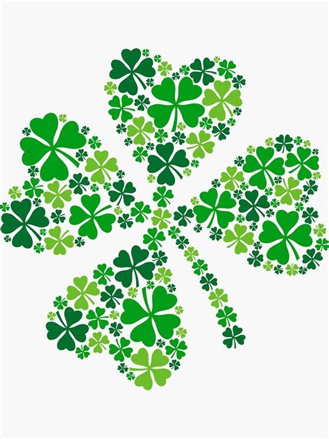 "lucky four-leaf clover, green shamrock " Sticker by beakraus | Redbubble Clover Green, Lucky ...