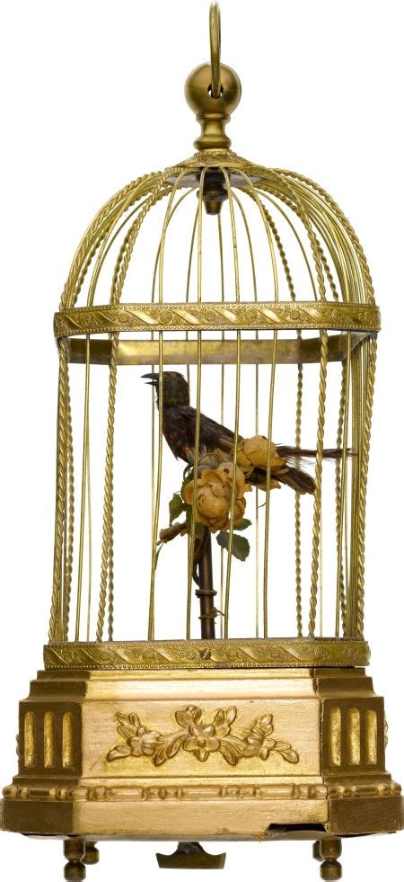 Mechanical Singing Bird In Cage, circa 1850. gilt brass cage 12 | Bird cage decor, Vintage bird ...