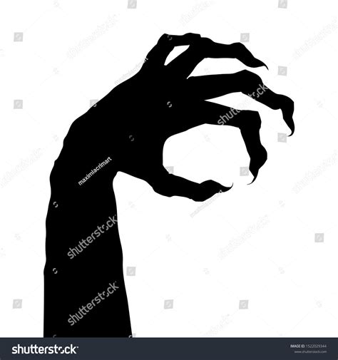 Zombie Hand Silhouette Halloween Design Vector: Stock-Vektorgrafik (Lizenzfrei) 1522029344 ...