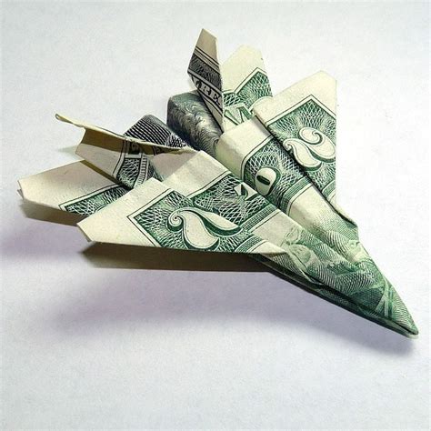 Dollar Origami Two Dollar Jet Fighter F-18 Hornet by BeanyTink