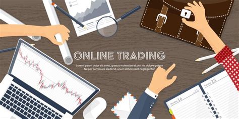 Premium Vector | Vector illustration flat background market trade trading platform account ...