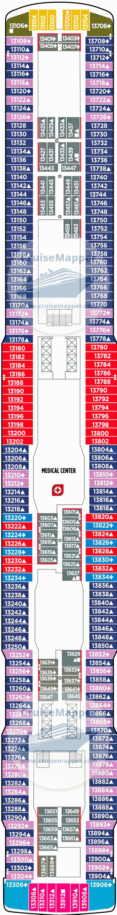 Norwegian Encore deck 13 plan | CruiseMapper