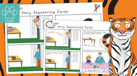 Teacher's Pet » The Tiger Who Came to Tea Story Sequencing Cards