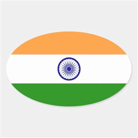 India – Indian National Flag Oval Sticker | Zazzle