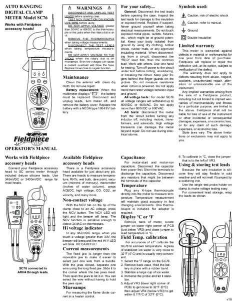 Fieldpiece SC76 User Manual