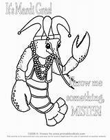 Mardi Gras Crawfish Coloring Page Coloring Pages sketch template
