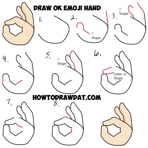 How to Draw Okay Hand Emoji – Easy Step by Step Drawing Tutorial | How ...