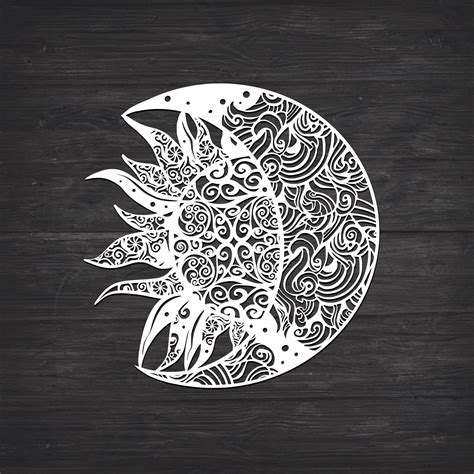 Sun And Moon Svg, Mandala Svg (Recommended For Projects 10 inches +) in 2020 | Moon art print ...