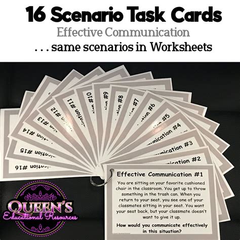 Effective Communication Scenario Task Cards and Worksheets | Made By ...