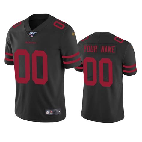 San Francisco 49ers Custom Black 100th Season Vapor Limited Jersey ...