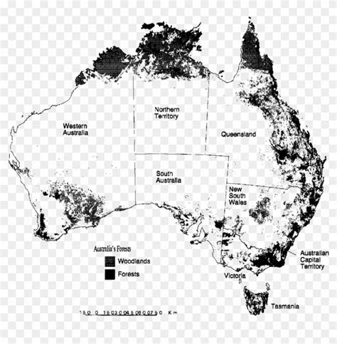 A Map Of Australia Showing Forest And Woodland In Each - Australian Map Of Forests, HD Png ...