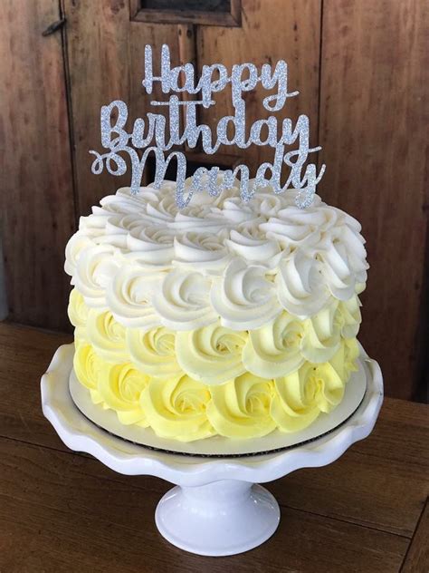 Yellow Birthday Cake - #birthday #Cake #yellow | Yellow birthday cakes ...