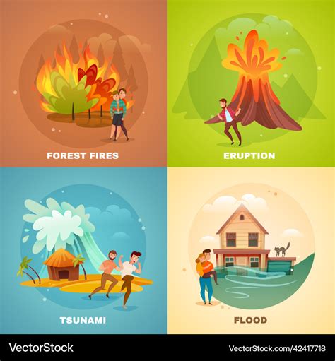 Natural disasters design concept Royalty Free Vector Image