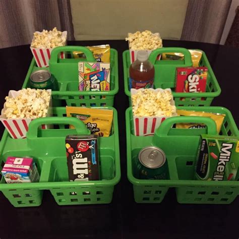 Movie snack organizer | Movie night party, Movie night, Sleepover party