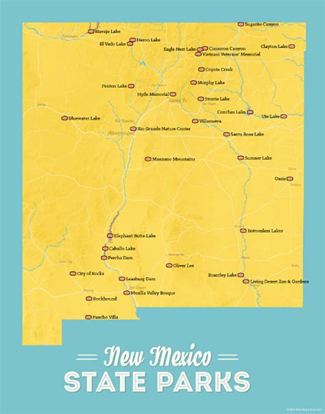 New Mexico State Parks Map 11x14 Print | Best Maps Ever | Reviews on ...