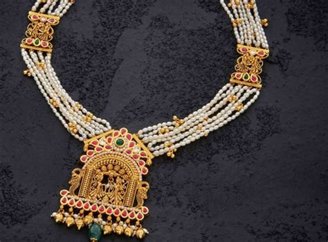 Traditional Antique Pearl Necklace Designs in Gold - Dhanalakshmi Jewellers