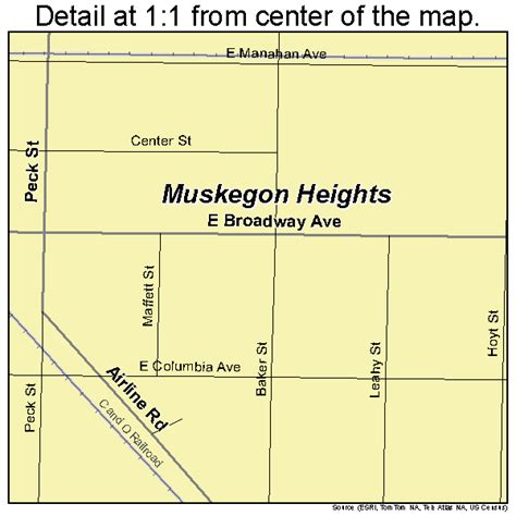 Muskegon Heights Michigan Street Map 2656360