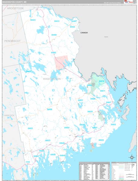 Washington County, ME Wall Map Premium Style by MarketMAPS - MapSales